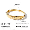 Simple Fashion Stainless Steel Bracelet With Tiger Eye Stone Imitation Pearls And 18K Gold Vacuum Plating For Women
