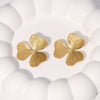Simple Fashion Stainless Steel Flower Earrings For Women With Electroplating Design