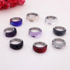 Simple Fashion Stainless Steel Half-pack Color Transparent Glass Ring Wholesale Gooddiy
