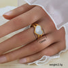 Simple Fashionable Stainless Steel And Titanium Steel Leaf And Flower Ring With Real Gold Plating For Women Geometric And U Shaped Design Unisex Style