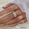 Simple Fashionable Stainless Steel And Titanium Steel Leaf And Flower Ring With Real Gold Plating For Women Geometric And U Shaped Design Unisex Style