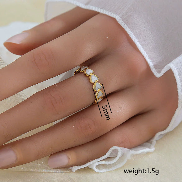 Simple Fashionable Stainless Steel And Titanium Steel Leaf And Flower Ring With Real Gold Plating For Women Geometric And U Shaped Design Unisex Style