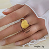 Simple Fashionable Stainless Steel And Titanium Steel Leaf And Flower Ring With Real Gold Plating For Women Geometric And U Shaped Design Unisex Style