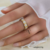 Simple Fashionable Stainless Steel And Titanium Steel Leaf And Flower Ring With Real Gold Plating For Women Geometric And U Shaped Design Unisex Style