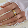 Simple Fashionable Stainless Steel And Titanium Steel Leaf And Flower Ring With Real Gold Plating For Women Geometric And U Shaped Design Unisex Style
