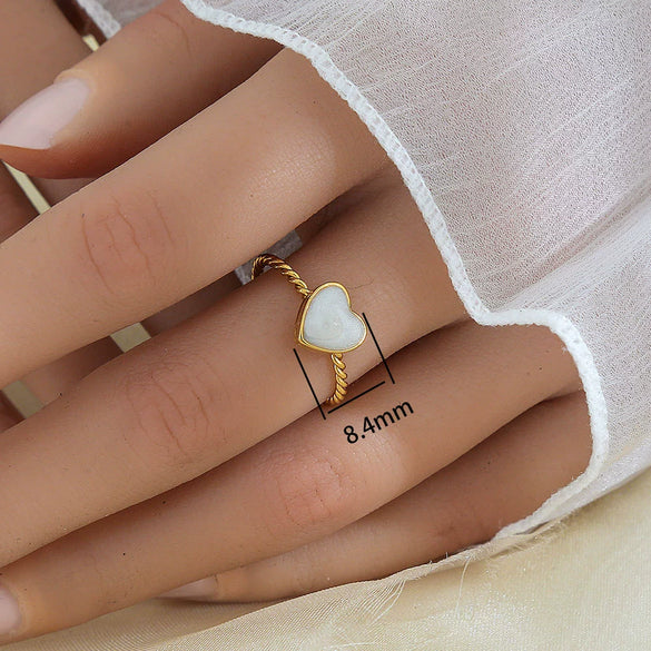 Simple Fashionable Stainless Steel And Titanium Steel Leaf And Flower Ring With Real Gold Plating For Women Geometric And U Shaped Design Unisex Style
