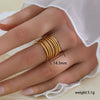 Simple Fashionable Stainless Steel And Titanium Steel Leaf And Flower Ring With Real Gold Plating For Women Geometric And U Shaped Design Unisex Style