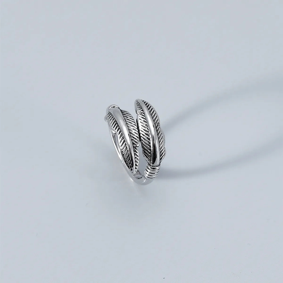 Simple Feather Adjustable Ring Wholesale