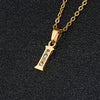 Simple Female Student Letter Pendant Clavicle Chain In Titanium Steel With Diamond Treatment And O Chain