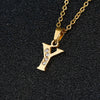Simple Female Student Letter Pendant Clavicle Chain In Titanium Steel With Diamond Treatment And O Chain