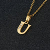 Simple Female Student Letter Pendant Clavicle Chain In Titanium Steel With Diamond Treatment And O Chain