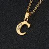 Simple Female Student Letter Pendant Clavicle Chain In Titanium Steel With Diamond Treatment And O Chain