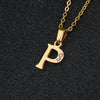 Simple Female Student Letter Pendant Clavicle Chain In Titanium Steel With Diamond Treatment And O Chain