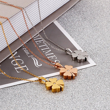 Simple Four-leaf Clover Pendant Stainless Steel Necklace Wholesale Gooddiy