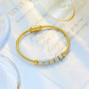 Simple Full Diamond Spacer Beaded Titanium Steel Magnet Buckle Heavy Metal Jewelry Bracelet For Women With Electroplating Process