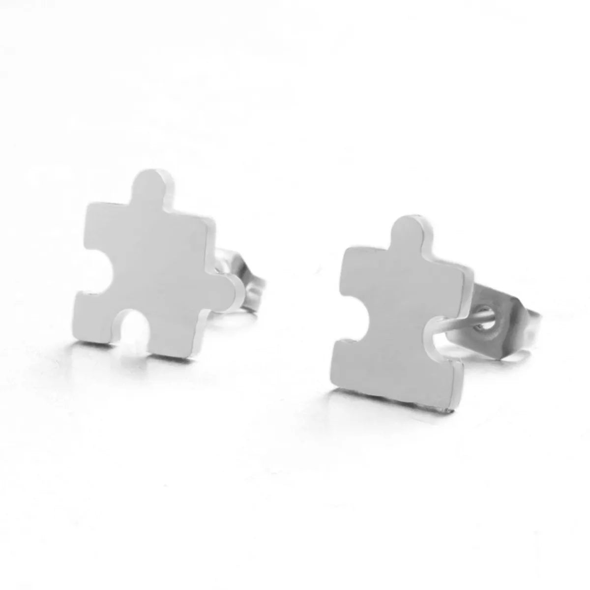 Simple Style Jigsaw Plating Alloy No Inlaid Earrings Ear Studs