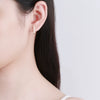 Simple Geometric Beaded Circle Earrings In Electroplated 925 Sterling Silver Fashion Ear Buckle Earrings For Women