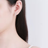 Simple Geometric Beaded Circle Earrings In Electroplated 925 Sterling Silver Fashion Ear Buckle Earrings For Women