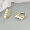 Simple Geometric Beaded Circle Earrings In Electroplated 925 Sterling Silver Fashion Ear Buckle Earrings For Women