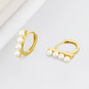 Simple Geometric Beaded Circle Earrings In Electroplated 925 Sterling Silver Fashion Ear Buckle Earrings For Women