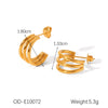 Simple Geometric C Shaped Line Women's Earrings In Titanium Steel Stainless Steel With Electroplating And Vacuum Plating