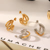 Simple Geometric C Shaped Line Women's Earrings In Titanium Steel Stainless Steel With Electroplating And Vacuum Plating