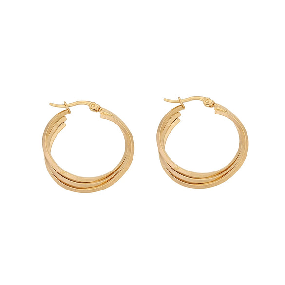Simple Geometric C Shaped Stainless Steel Earrings With Electroplating Treatment