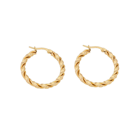 Simple Geometric C Shaped Stainless Steel Earrings With Electroplating Treatment