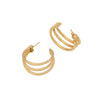 Simple Geometric C Shaped Stainless Steel Earrings With Electroplating Treatment