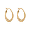 Simple Geometric C Shaped Stainless Steel Earrings With Electroplating Treatment