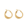 Simple Geometric C Shaped Stainless Steel Earrings With Electroplating Treatment