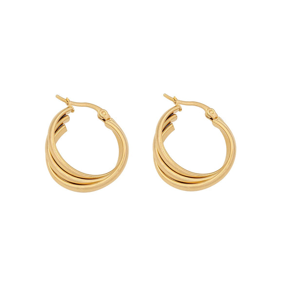 Simple Geometric C Shaped Stainless Steel Earrings With Electroplating Treatment