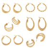 Simple Geometric C Shaped Stainless Steel Earrings With Electroplating Treatment