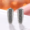 Simple Geometric Copper Inlaid Zircon Earrings For Women