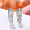 Simple Geometric Copper Inlaid Zircon Earrings For Women