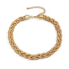 Simple Geometric Electroplated Iron Snake Bone Chain Necklace Minimal Woven Metal Clavicle Necklace