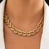 Simple Geometric Electroplated Iron Snake Bone Chain Necklace Minimal Woven Metal Clavicle Necklace