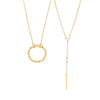 Simple Geometric Element Yshaped Tassel Ring Pendant Stackable Cold Style Titanium Steel Goldplated Neck Chain For Women