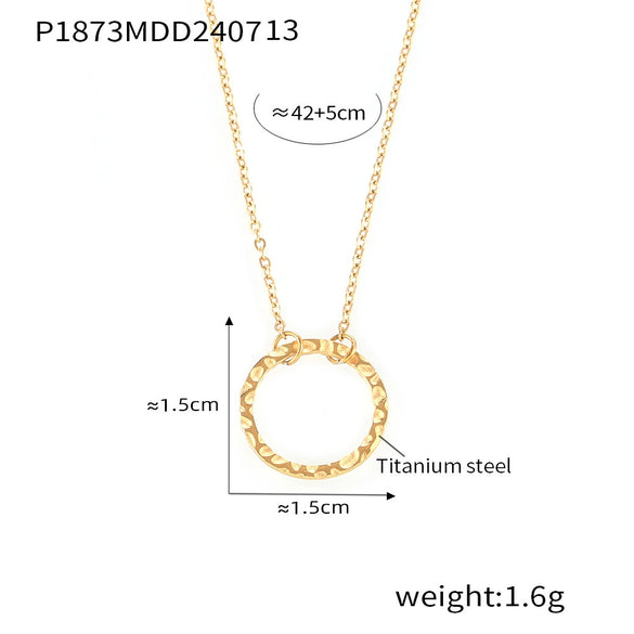 Simple Geometric Element Yshaped Tassel Ring Pendant Stackable Cold Style Titanium Steel Goldplated Neck Chain For Women