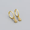 Simple Geometric Fivepointed Star Diamond Ear Buckle S925 Silver Electroplated Women's Earrings