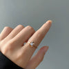 Simple Geometric Flower Stainless Steel Ring For Women Electroplated Minimalist Fashion Index Finger Jewelry