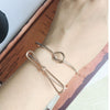 Simple Geometric Heart Knot Open Metal Bracelet With Electroplated Finish Fashion Jewelry