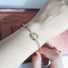 Simple Geometric Heart Knot Open Metal Bracelet With Electroplated Finish Fashion Jewelry