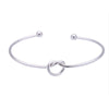 Simple Geometric Heart Knot Open Metal Bracelet With Electroplated Finish Fashion Jewelry