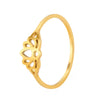 Simple Geometric Hollow Lotus Stainless Steel Ring With Polished Gold Tone Finish