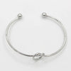 Simple Geometric Knotted Alloy Open Bracelet Electroplated Unisex Fashion Bangle For Men And Women
