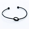 Simple Geometric Knotted Alloy Open Bracelet Electroplated Unisex Fashion Bangle For Men And Women