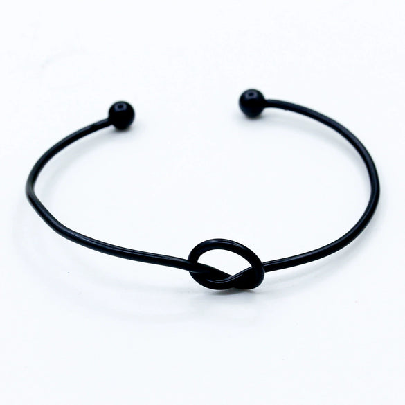 Simple Geometric Knotted Alloy Open Bracelet Electroplated Unisex Fashion Bangle For Men And Women
