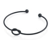 Simple Geometric Love Knot Open Metal Bracelet With Electroplated Finish Minimalist Unisex Cuff Bracelet