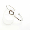 Simple Geometric Love Knot Open Metal Bracelet With Electroplated Finish Minimalist Unisex Cuff Bracelet
